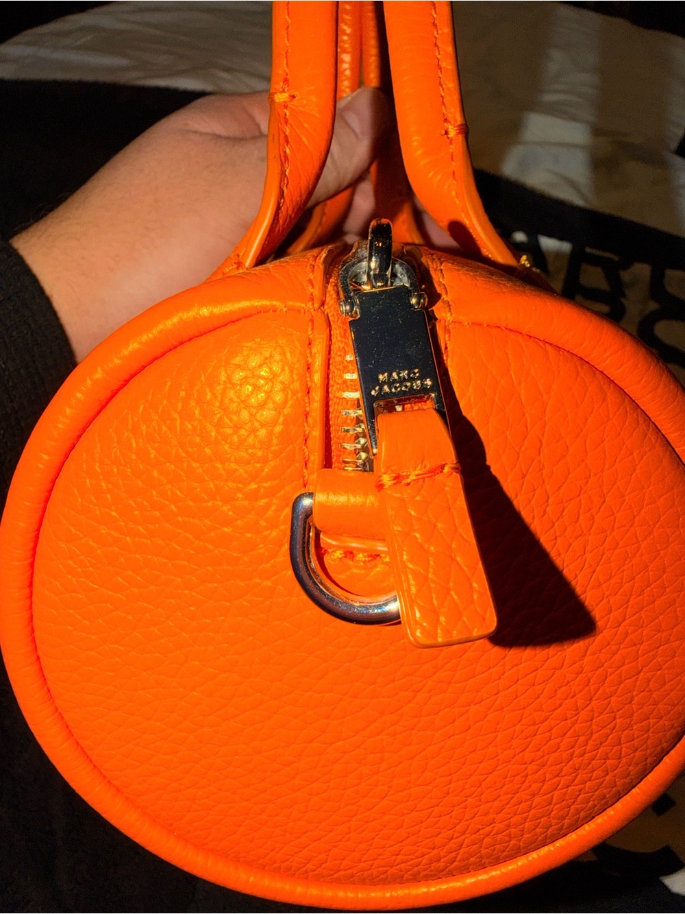Marc Jacobs The Duffle Small Leather Crossbody Bag in Bright Orange - Picture 11 of 11